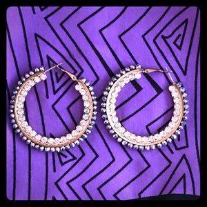 Chico’s Diamond-Cut beaded Round Earrings
